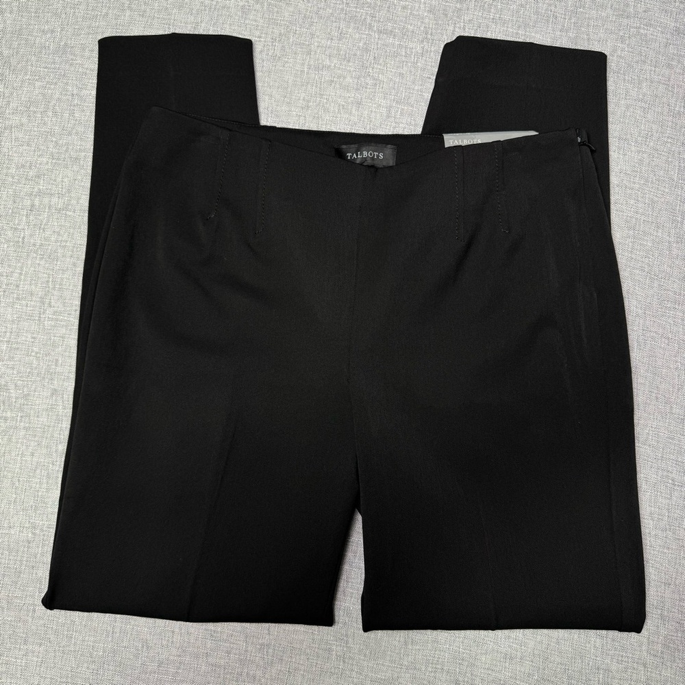 Talbots Bi-Stretch Straight Leg Pant Black Dress Pants 8 Petite 8P NWT - Picture 5 of 10
